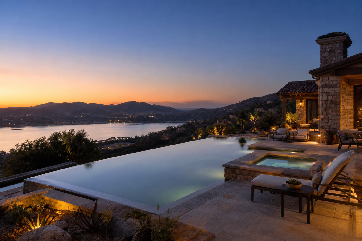 Concept: infinity pool on a foothill custom estate